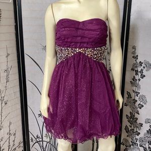 Speechless Magenta Glitter- Rhinestone dress. Plenty of Tulle!